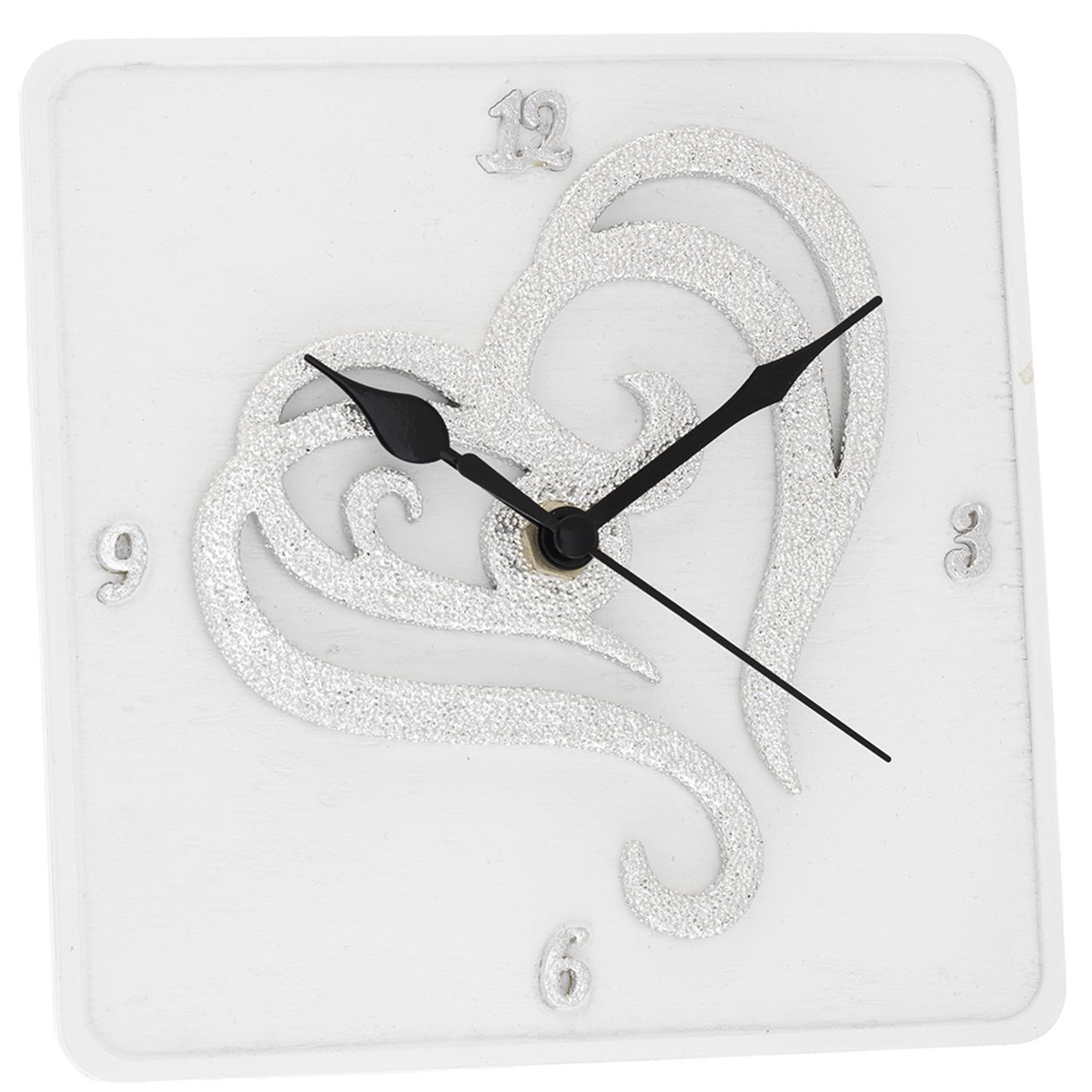 OROLOGIO DA TAVOLO 15x15 DECORO CUORE
